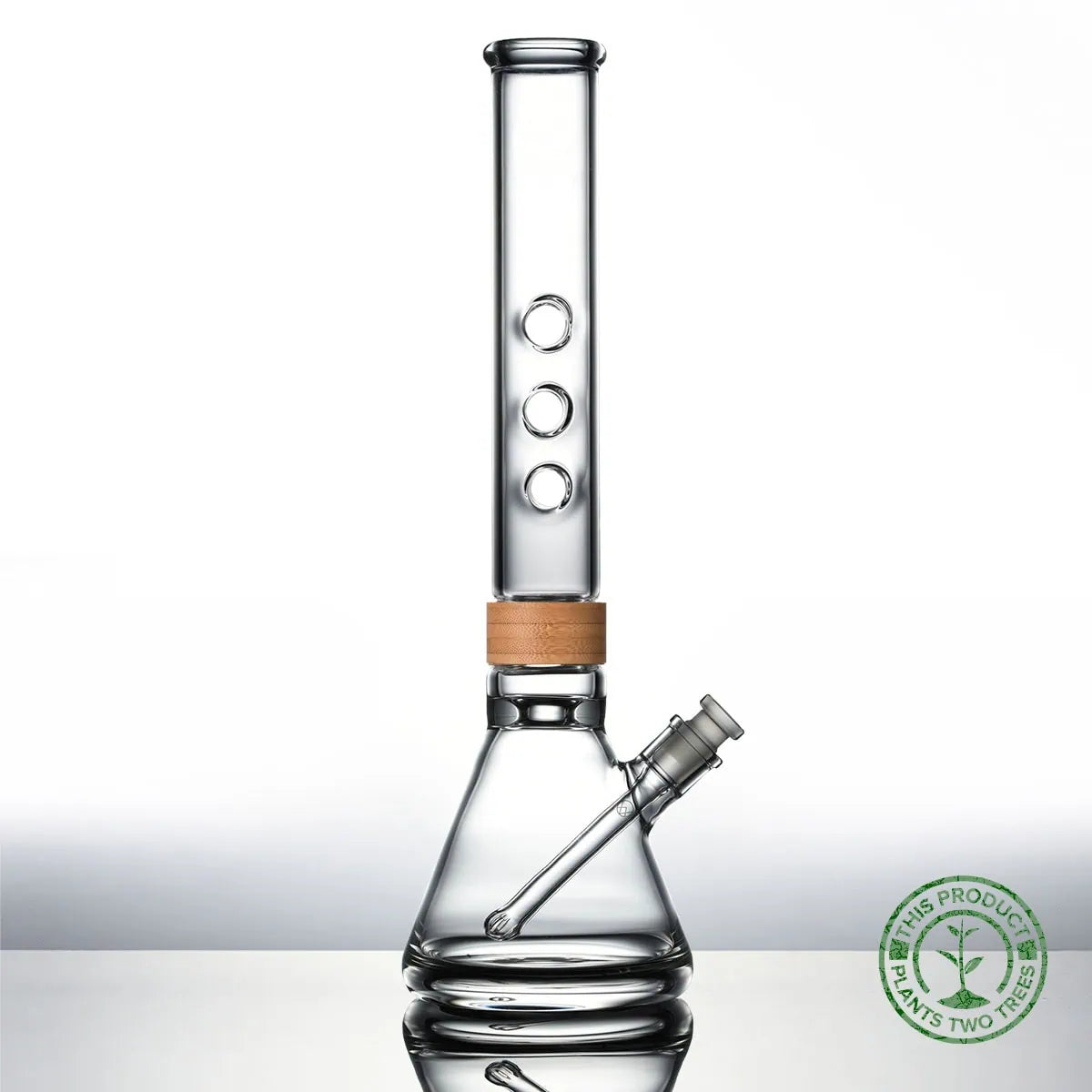 16 inch Classic Beaker trio mouthpiece Starter set Bong in Bamboo Vitae Glass.