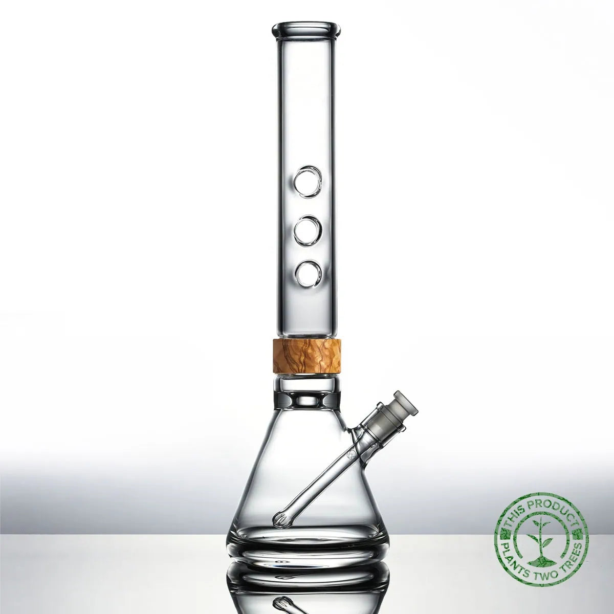 16 inch Classic Beaker trio mouthpiece Starter set Bong in olivewood Vitae Glass.