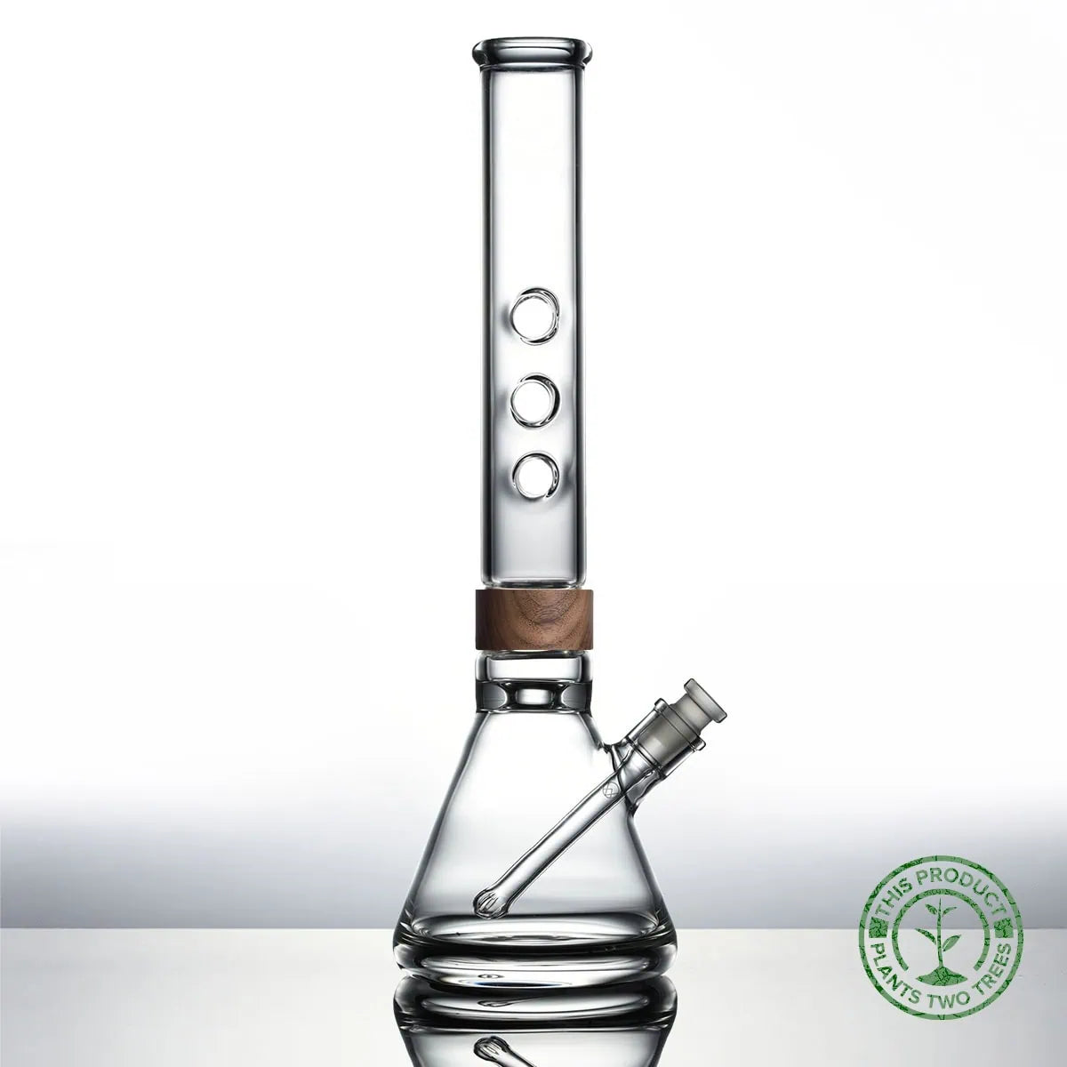 16 inch Classic Beaker trio mouthpiece Starter set Bong in walnut Vitae Glass.