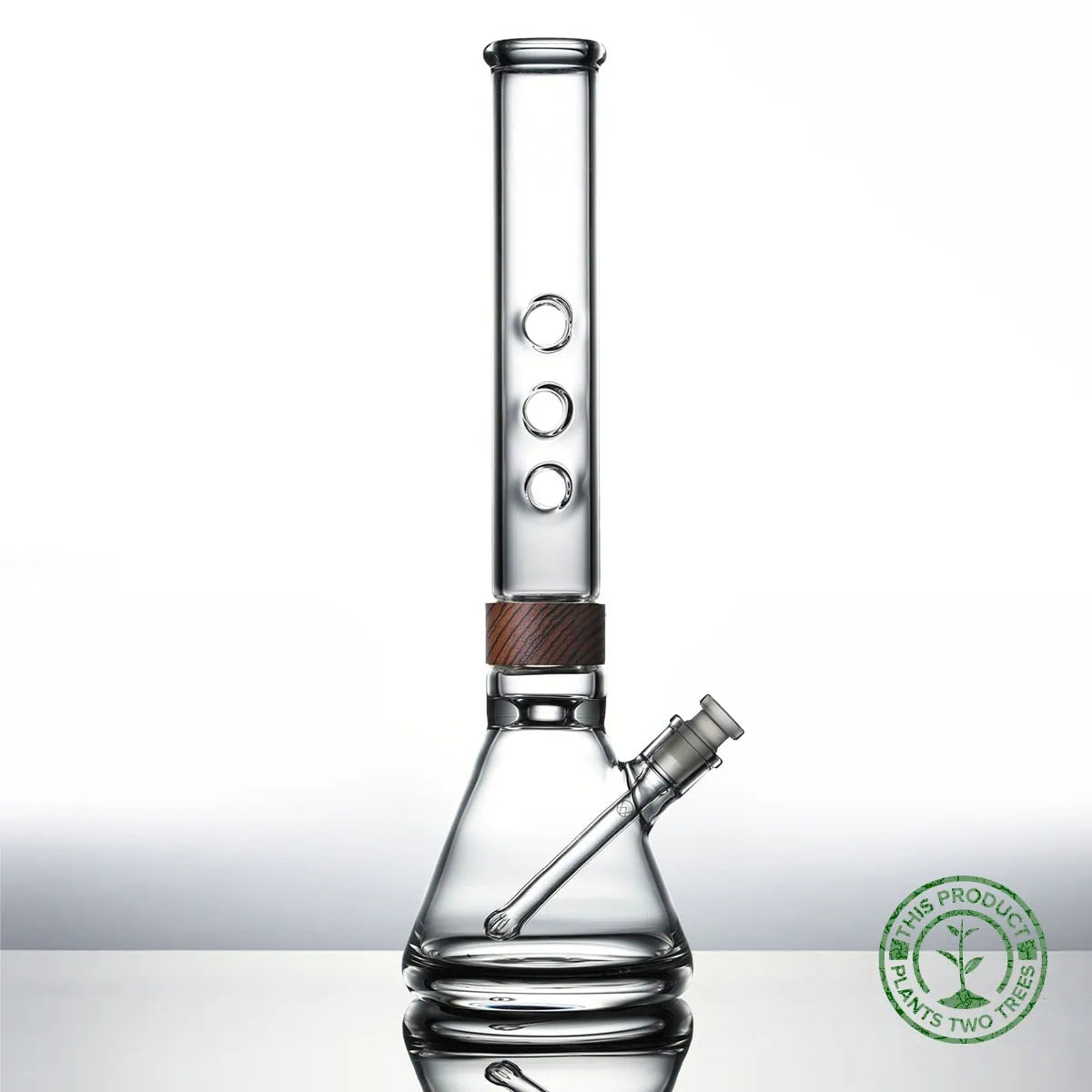 16 inch Classic Beaker trio mouthpiece Starter set Bong in zebrawood Vitae Glass.