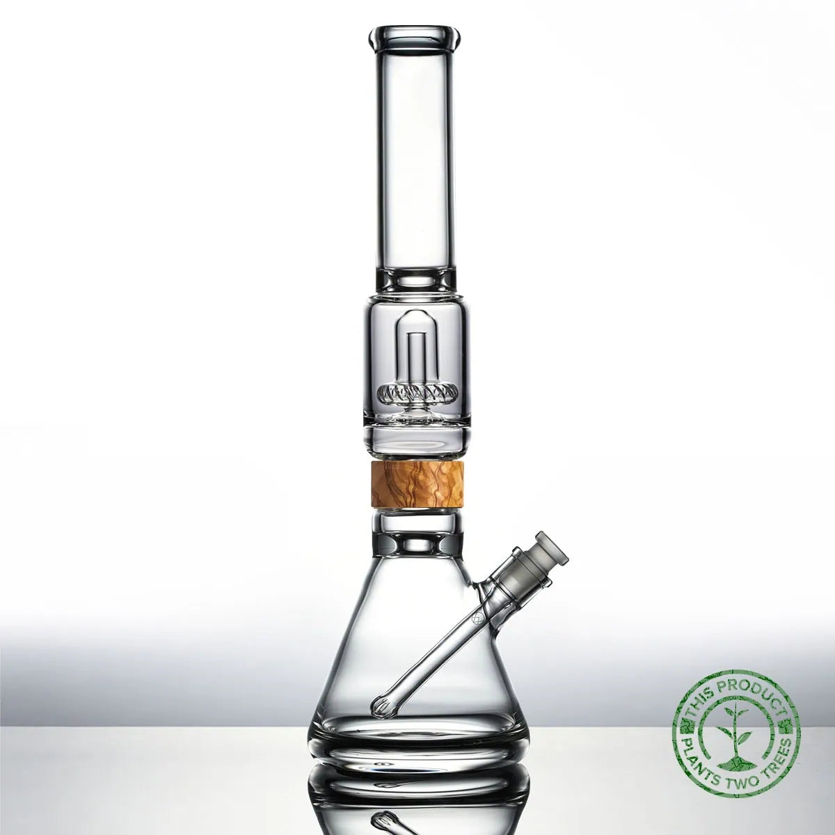 16 inch Classic Beaker ufo mouthpiece Starter set Bong in olive wood Vitae Glass.