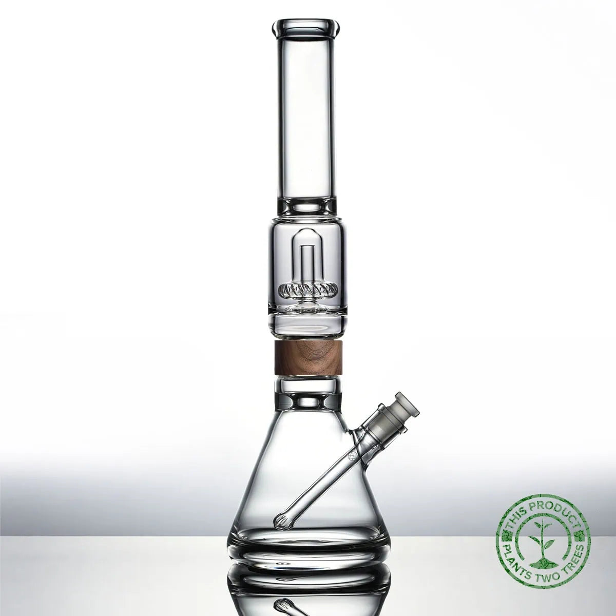 16 inch Classic Beaker ufo mouthpiece Starter set Bong in walnut Vitae Glass.