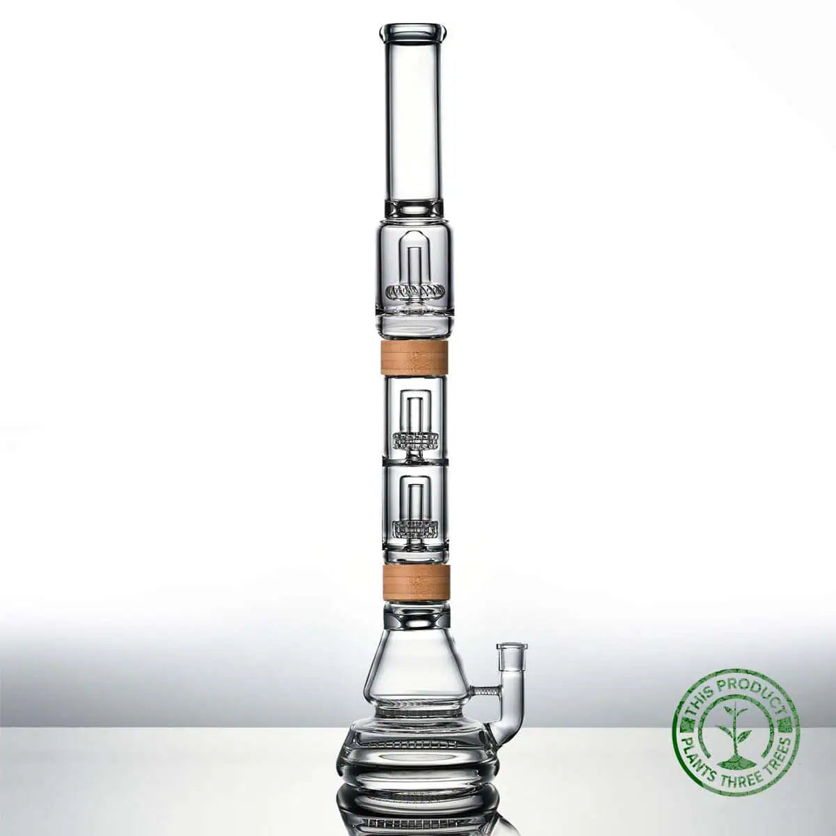 23 inch Comfort set with voyager base dual matrix perc ufo mouthpiece in bamboo Vitae Glass.