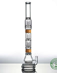 23 inch Comfort set with voyager base dual ufo perc ufo mouthpiece in olive wood Vitae Glass.