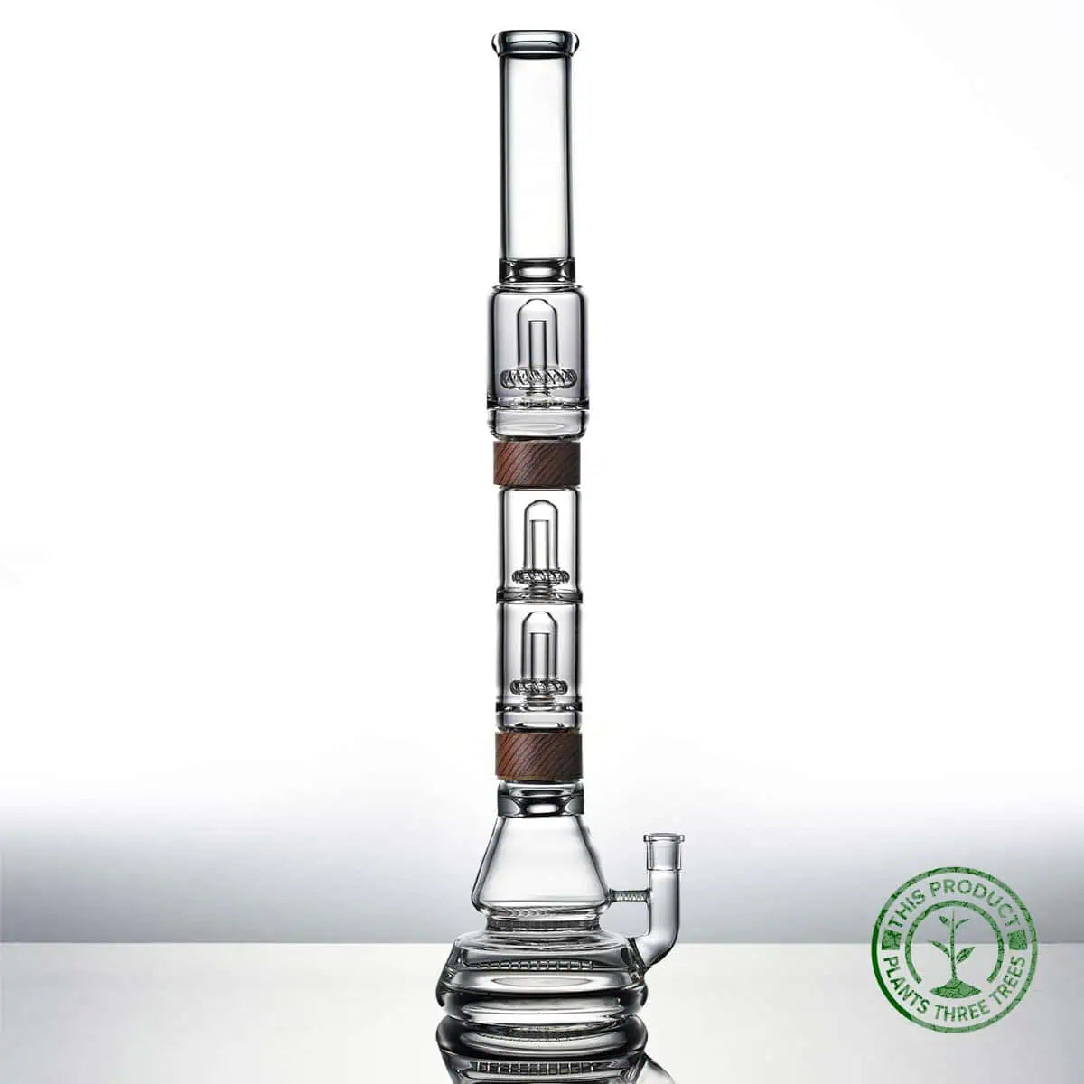 23 inch Comfort set with voyager base dual ufo perc ufo mouthpiece in zebrawood Vitae Glass.