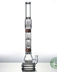 23 inch Comfort set with voyager base dual ufo perc ufo mouthpiece in zebrawood Vitae Glass.