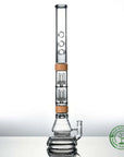 23 inch Comfort set with voyager base dual matrix perc trio mouthpiece in bamboo Vitae Glass.