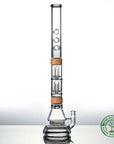 23 inch Comfort set with voyager base dual ufo perc trio mouthpiece in bamboo Vitae Glass.