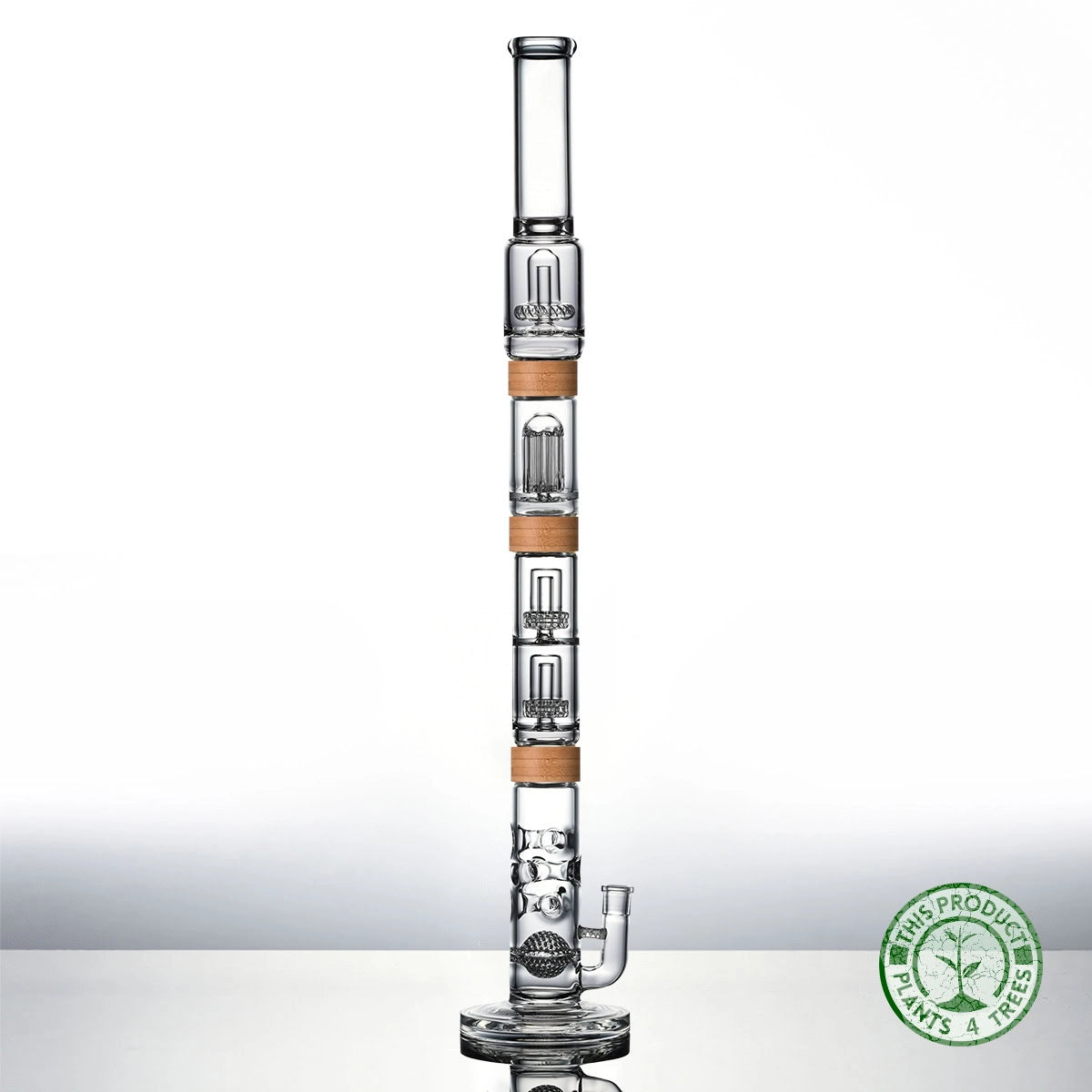 The Master set bong swiss sphere base mini tree percolator dual matrix percolator in bamboo Vitae Glass.