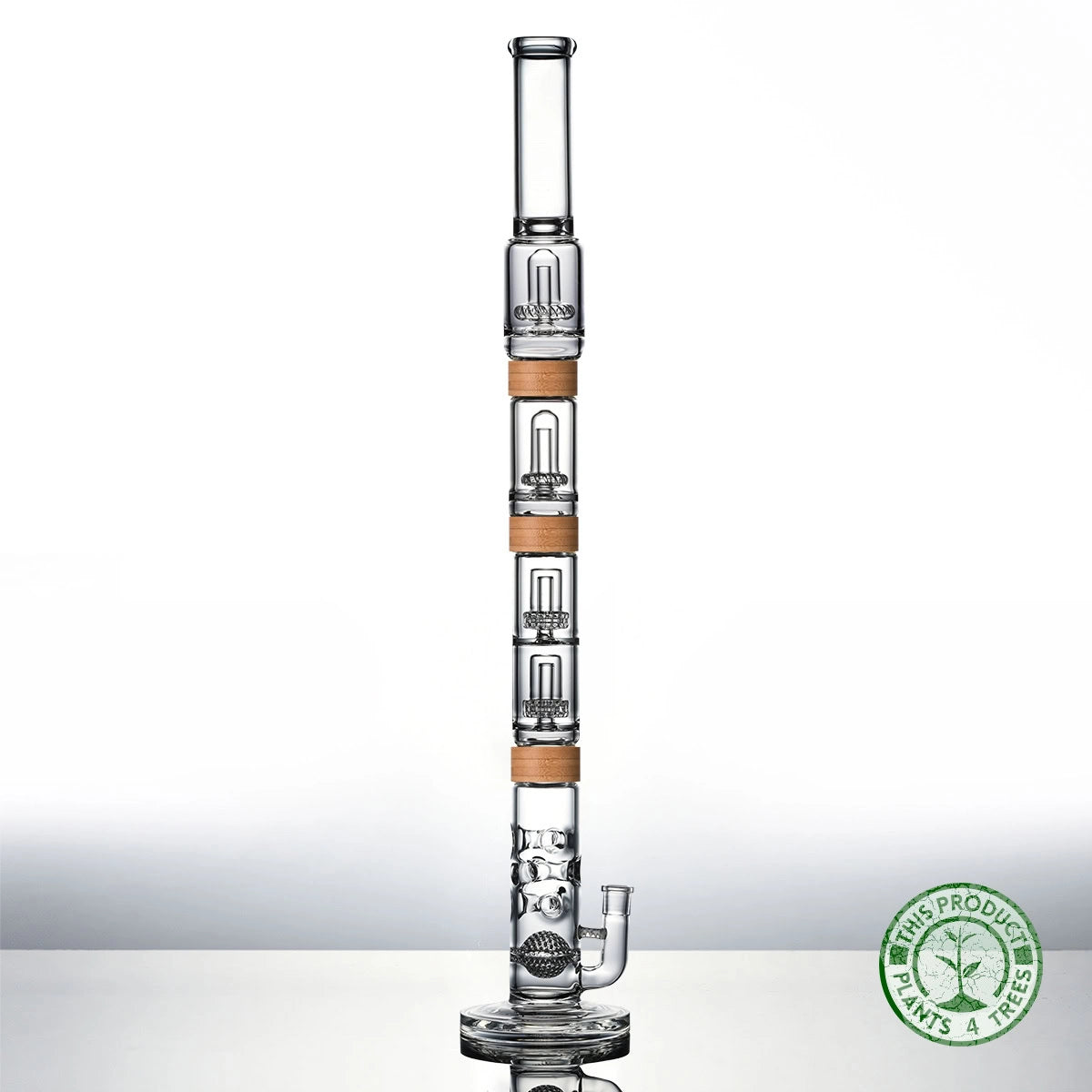 The Master set bong swiss sphere base mini ufo percolator dual matrix percolator in bamboo Vitae Glass.