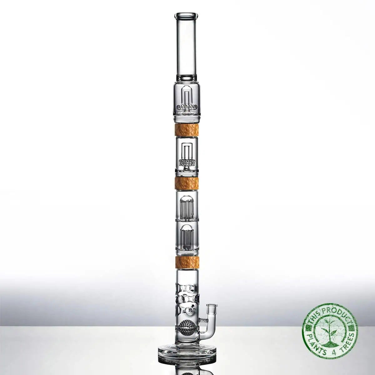 The Master set bong swiss sphere base mini matrix percolator dual tree percolator in olive wood Vitae Glass.