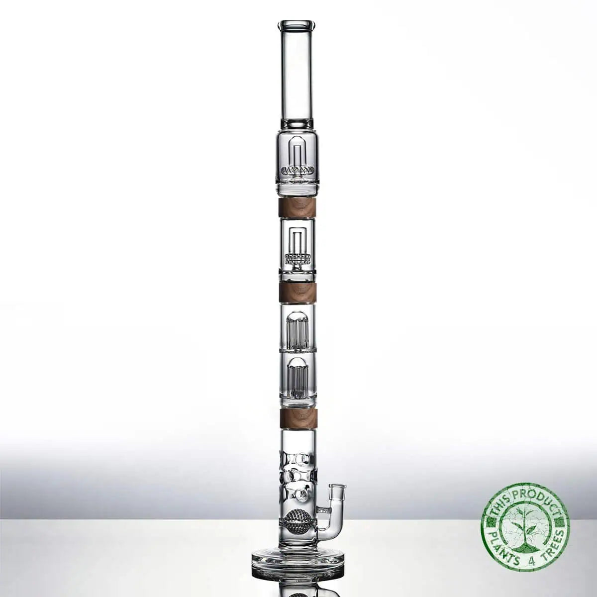 The Master set bong swiss sphere base mini matrix percolator dual tree percolator in walnut Vitae Glass.