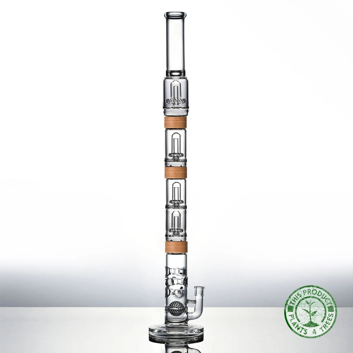 The Master set bong swiss sphere base mini ufo percolator dual ufo percolator in bamboo Vitae Glass.